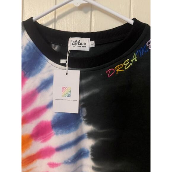 NWT Lola + The Boys Women’s Rainbow Tie Dye Ruffle Co-ord Set Large - Picture 8 of 8